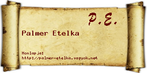Palmer Etelka névjegykártya